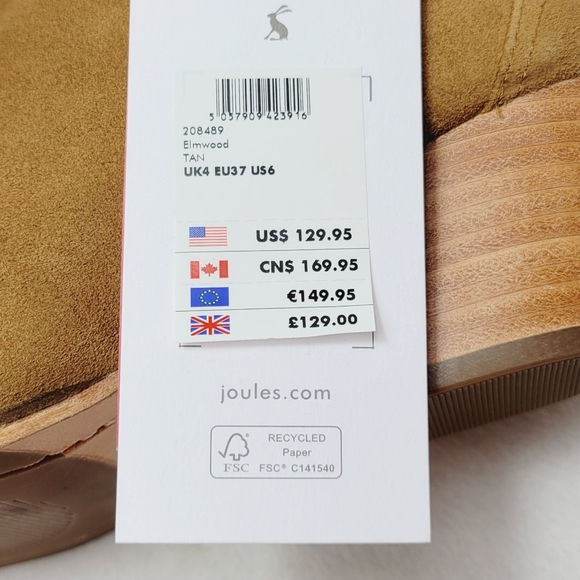 Joules Elmwood Suede Tan Western Boots sz 6 - Picture 8 of 10